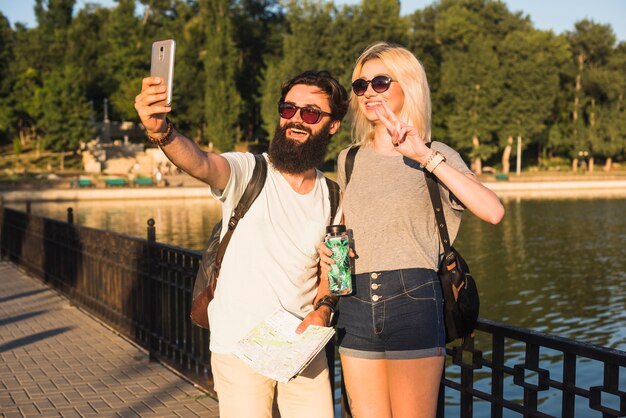 Stylish couple on vacation