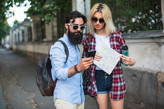 Stylish couple on vacation