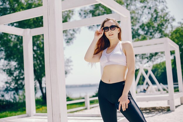 Stylish girl on a beach