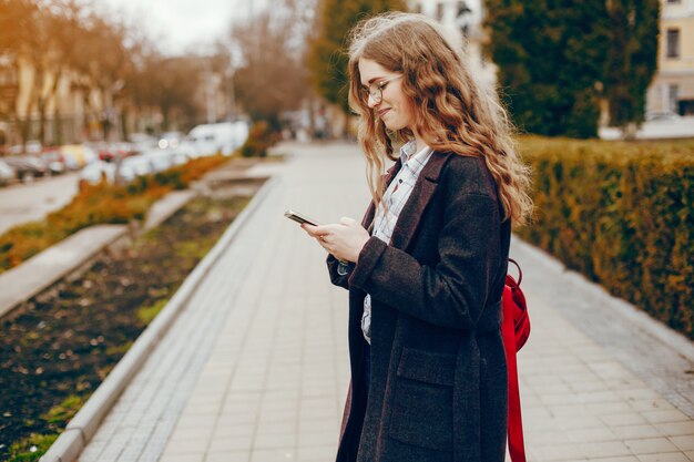 stylish girl in a park