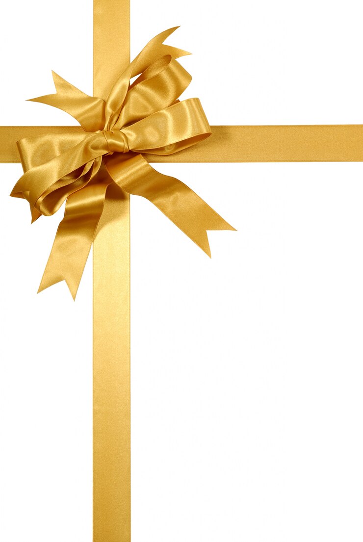 Free Photo stylish golden ribbon with bow 
