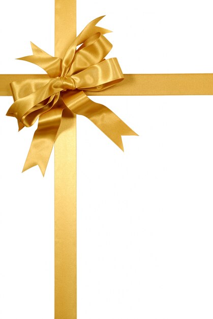 Stylish golden ribbon with bow 