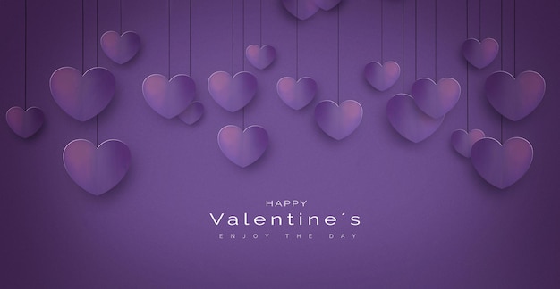 Free photo stylish hanging hearts background for valentines