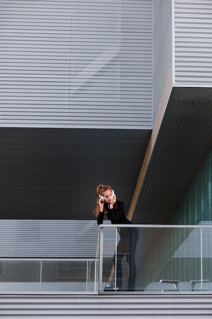 Stylish woman in a clean urban environment