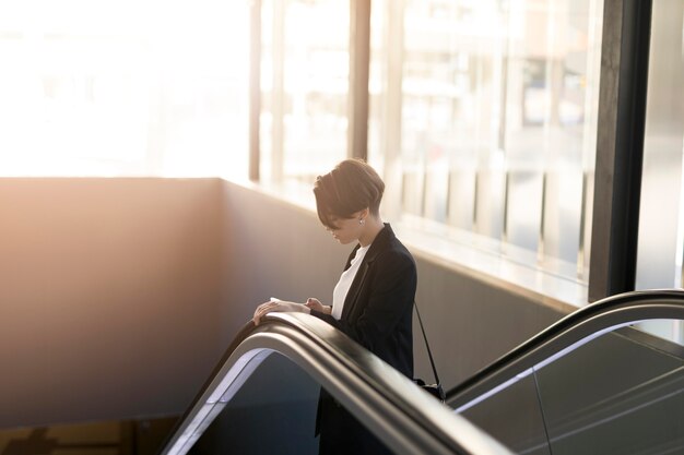 Stylish woman in sunlight