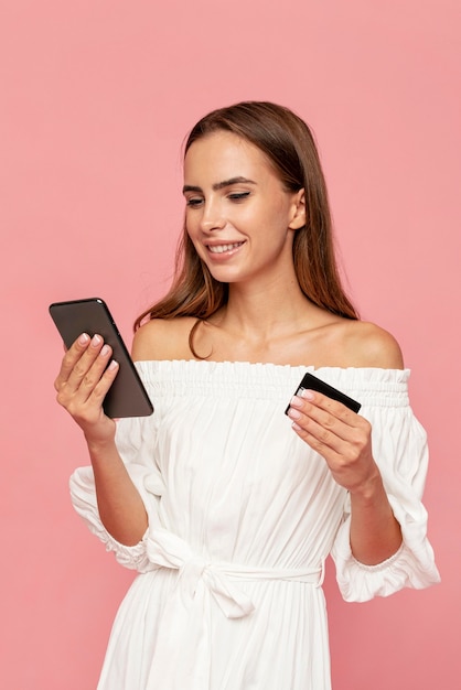 Stylish woman with shopping bags