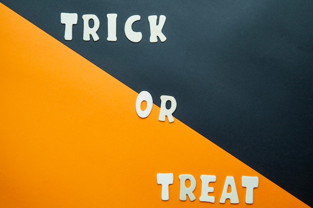 Stylized trick or treat caption