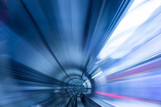 Subway tunnel with blurred light