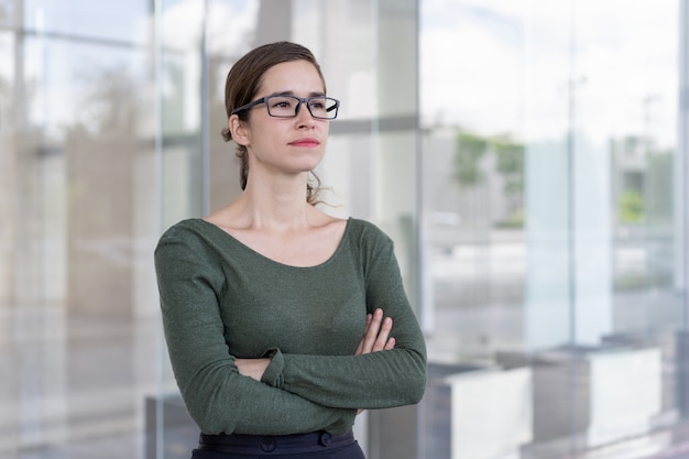 Successful businesswoman posing outdoors