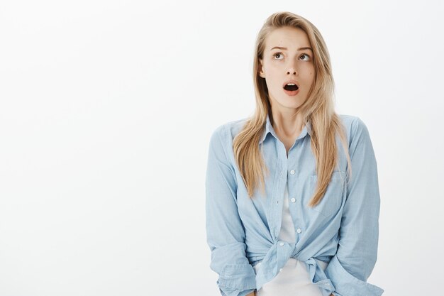 Successful female entrepreneur in blue collar shirt