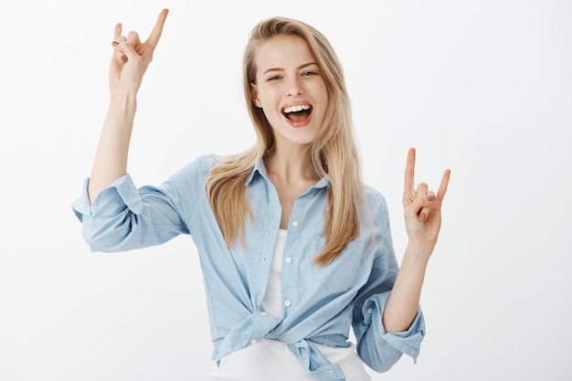 Successful female entrepreneur in blue collar shirt