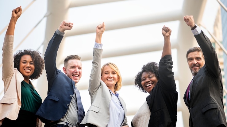 Free Photo successful and happy business team