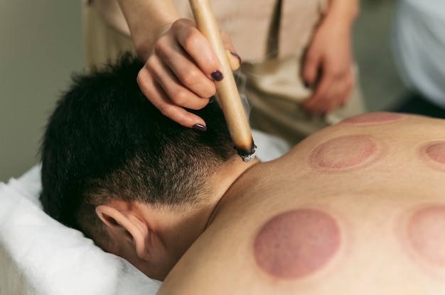 Free photo suction cups therapy session close up