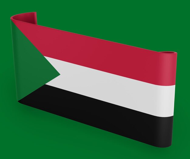 Free photo sudan flag ribbon banner