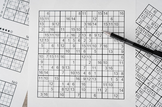 Sudoku game page arrangement