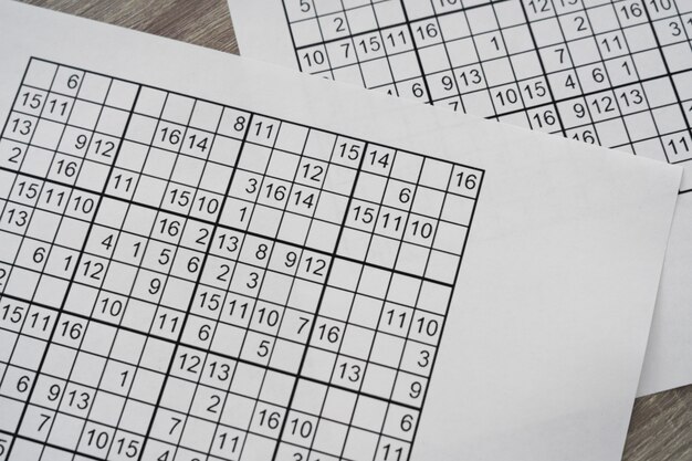 Sudoku game page arrangement