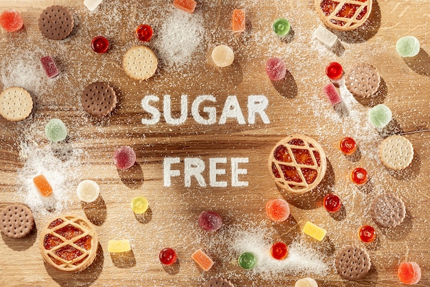 Foto gratuita torte senza zucchero. alimenti dietetici. vista dall'alto. concetto sano.