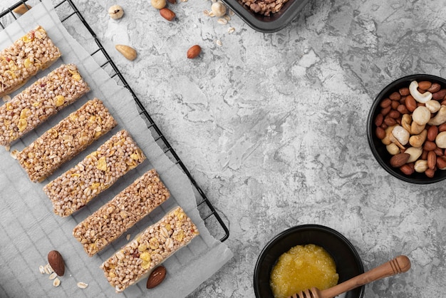 Sugar free snack bars arrangement