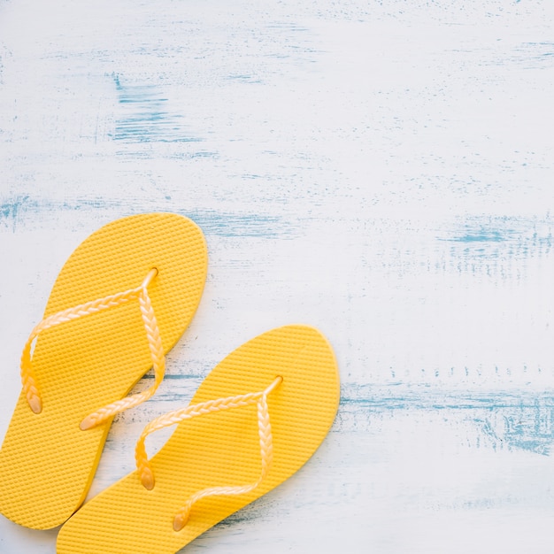 Summer background with flip flops and copyspace