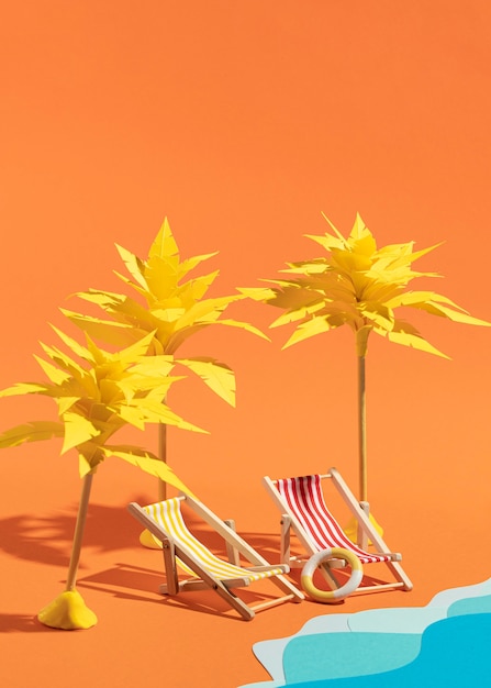 Foto gratuita spiaggia estiva realizzata con materiali diversi