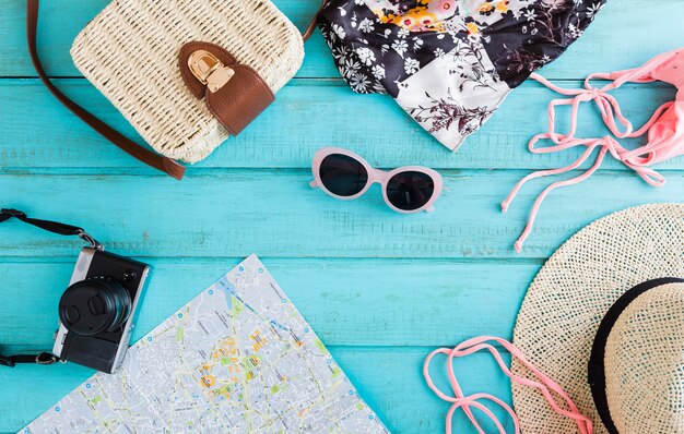 Summer composition of traveling things