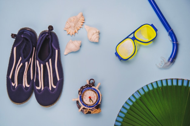 summer concept with beach elements