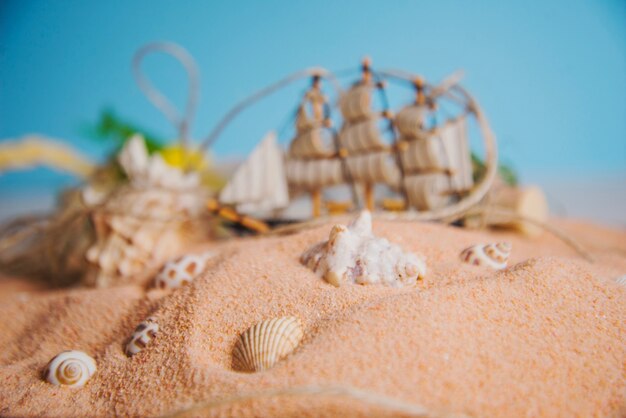 Summer concept with close up view of sand