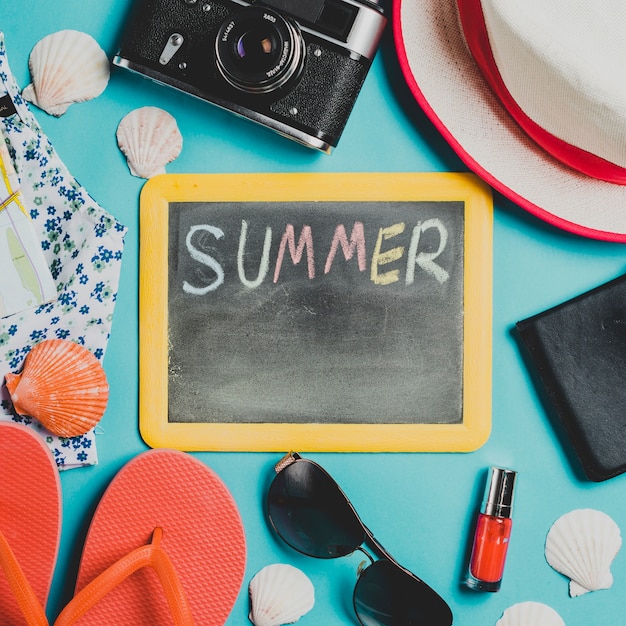 Free photo summer concept with slate