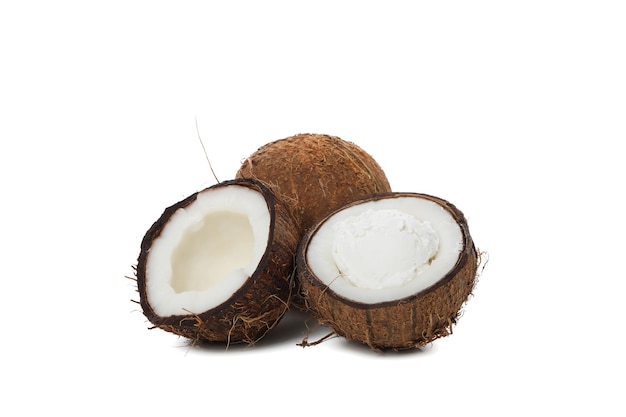 Летнее десертное мороженое с кокосом на белом фоне PNG