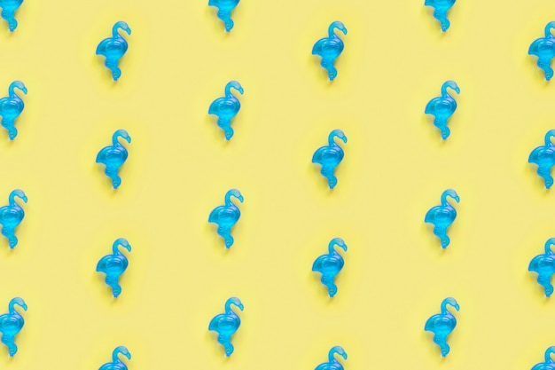 Summer pattern with blue flamingos