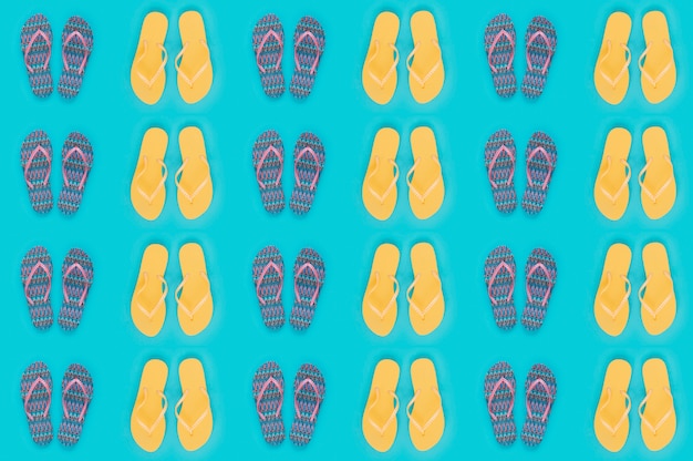 Free photo summer pattern with flip flops