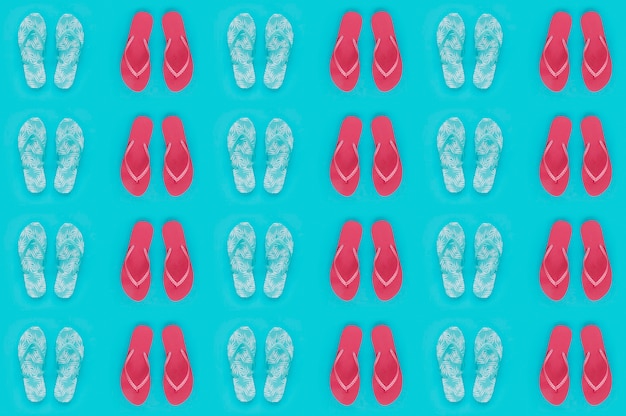 Free photo summer pattern with flip flops