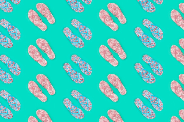 Summer pattern with flip flops