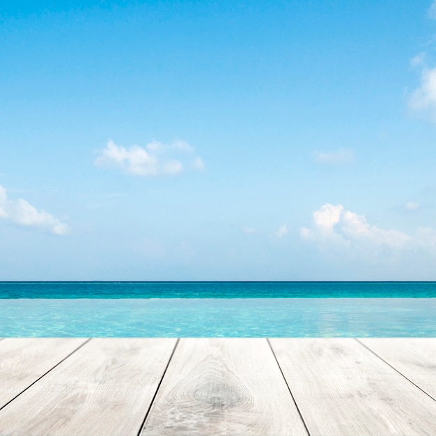 Summer product backdrop, blue sea background