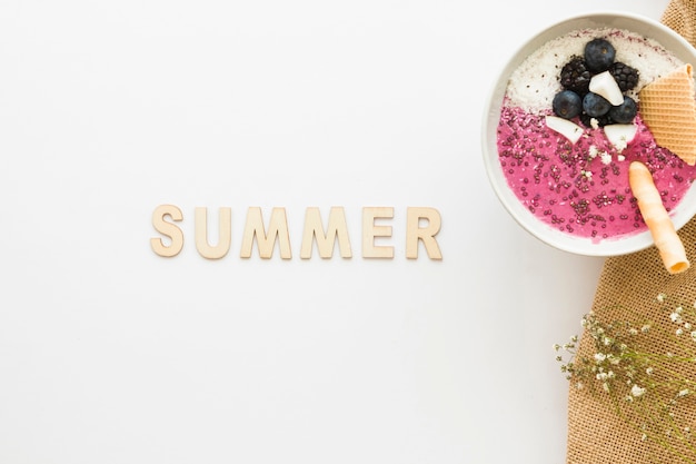 Summer smoothie in bowl