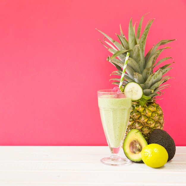 Summer smoothie with pineapple