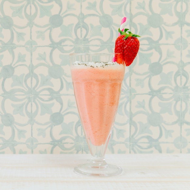 Summer smoothie with strawberry