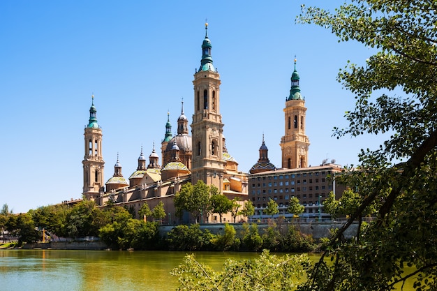 Summer view of of Cathedral in Zaragoza
