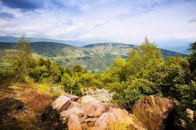 Summer view of Pyrenees mountains