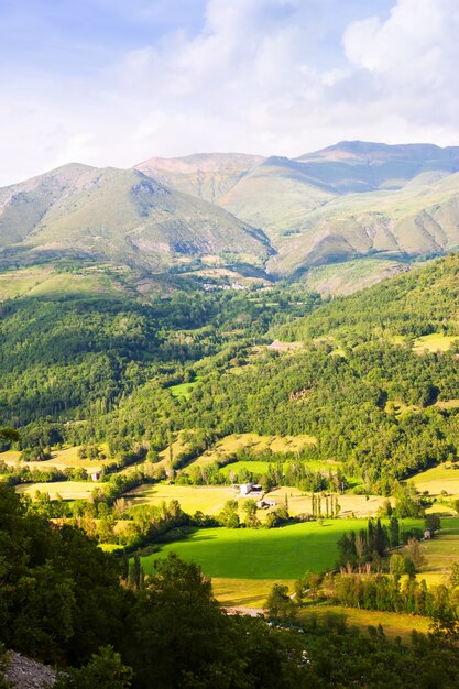 Summer view of valley at Pyrenees
