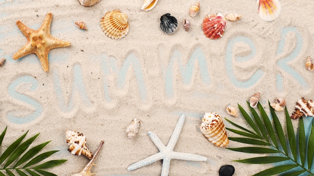 Summer word in sand