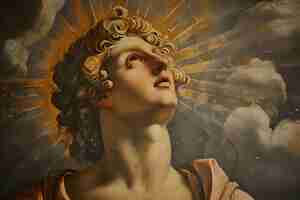 Free photo sun god depicted as a powerful man in a renaissance setting