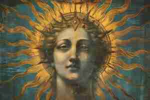 Free photo sun god depicted as a powerful man in a renaissance setting