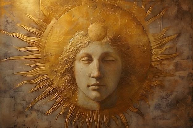 Free photo sun god depicted as a powerful man in a renaissance setting