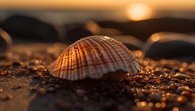 Free photo sun kissed starfish on wet sand a souvenir of vacations generated by ai