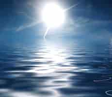무료 사진 태양이 물에 반영