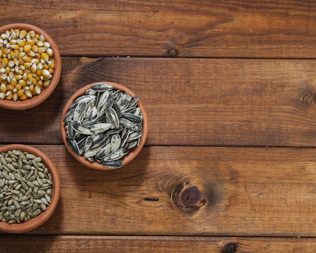 Sunflower and corn seeds