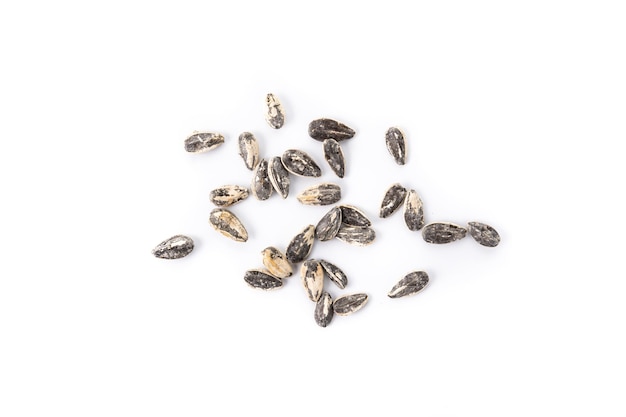 Sunflower seeds isolated on white background