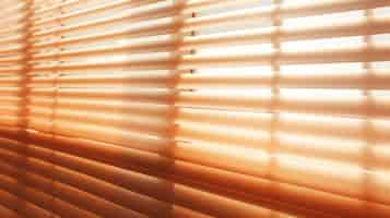 Free photo sunlight filters through venetian blinds casting stripes on warm interior