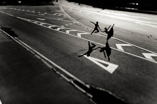 sunlight young man street asphalt